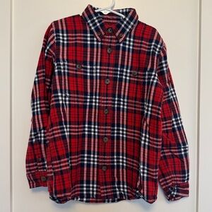 Duluth Trading Co Red and Blue Plaid Kids Button Down Shirt